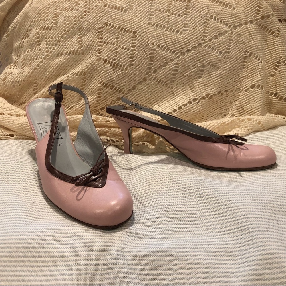 Pink and Brown Kitten Heels